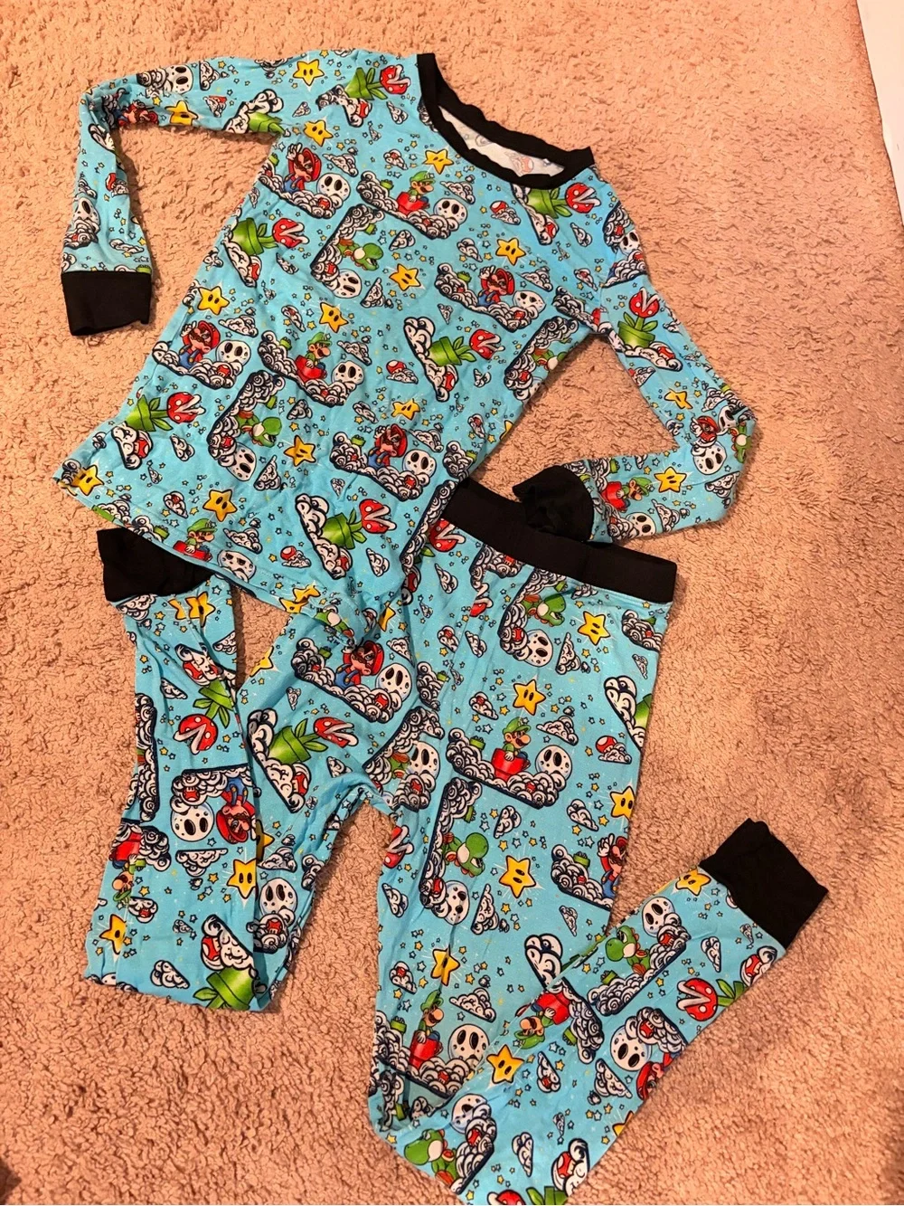 Secret Stock Reserve Mario Bamboo Pajama Set - Soft Long Sleeve & Pants
